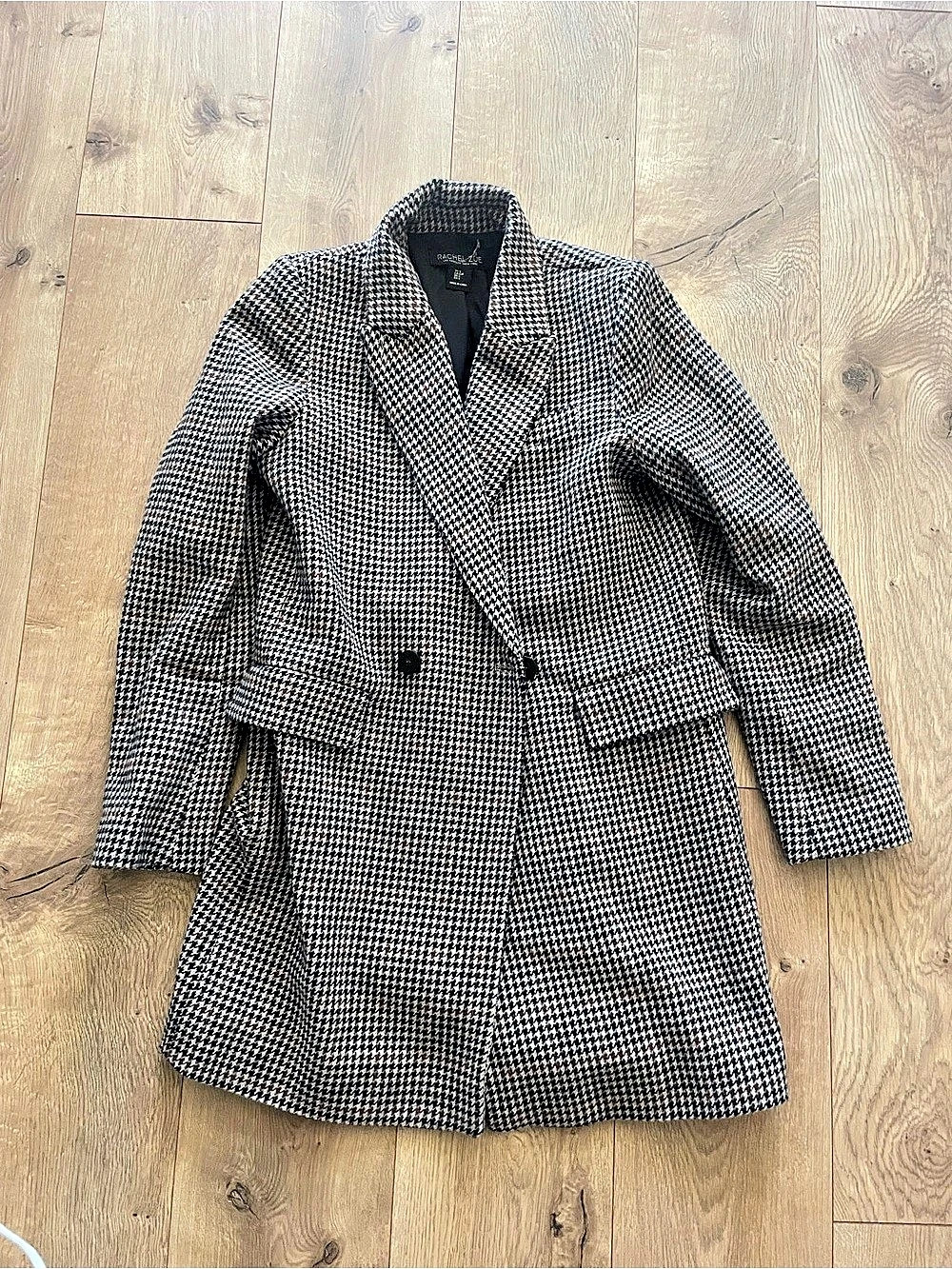 Rachel Zoe Houndstooth Coat in Brown & Black